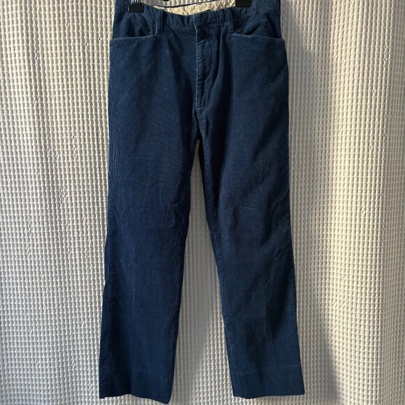 Levi's Sta-Prest men's 32 x 29.5 blue corduroy trousers academia twee casual - Picture 1 of 6